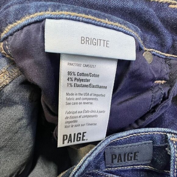 Paige  Brigitte Womens 26 Blue Dark Wash Denim Mid-Rise Straight Cropped Jeans - Picture 6 of 7